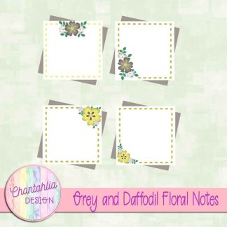 Free grey and daffodil floral notes