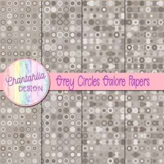 Free grey circles galore digital papers