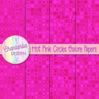 Free hot pink circles galore digital papers