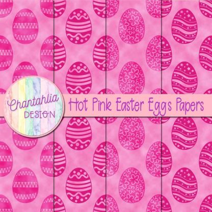 Free hot pink easter eggs digital papers