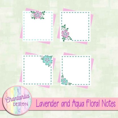Free lavender and aqua floral notes