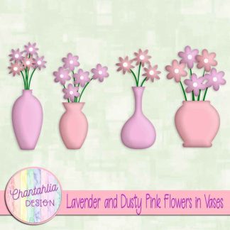 Free lavender and dusty pink flowers in vases