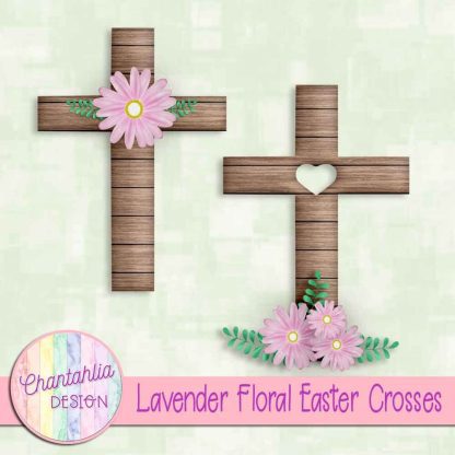 Free lavender floral easter crosses