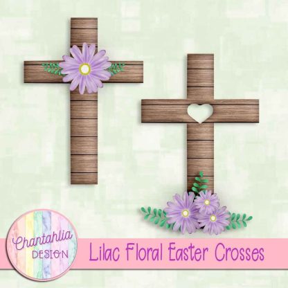 Free lilac floral easter crosses