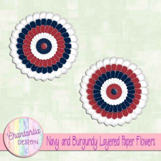 Free navy and burgundy layered paper flowers