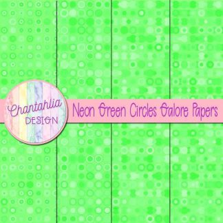 Free neon green circles galore digital papers