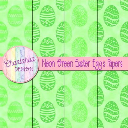 Free neon green easter eggs digital papers