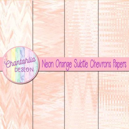 Free neon orange subtle chevrons digital papers