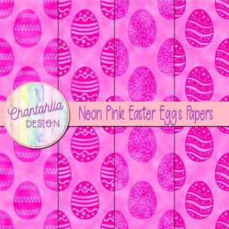Free neon pink easter eggs digital papers