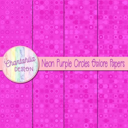 Free neon purple circles galore digital papers