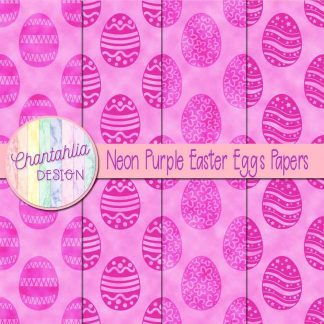 Free neon purple easter eggs digital papers