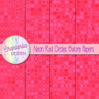 Free neon red circles galore digital papers