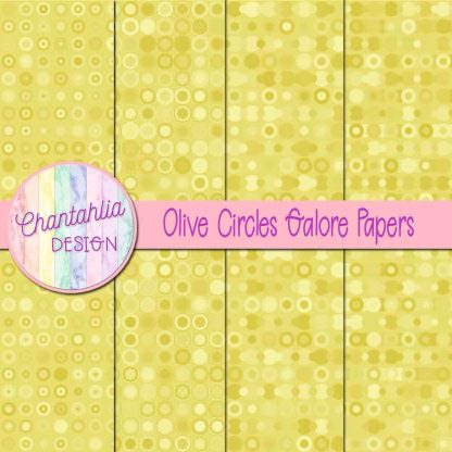 Free olive circles galore digital papers
