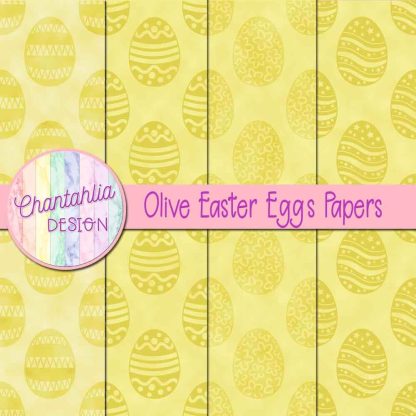 Free olive easter eggs digital papers