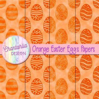Free orange easter eggs digital papers