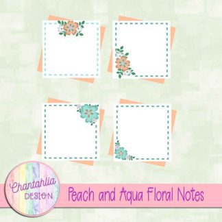 Free peach and aqua floral notes