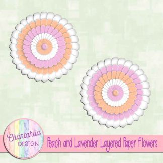Free peach and lavender layered paper flowers