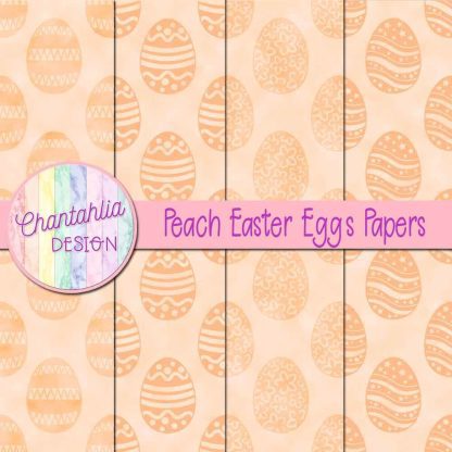 Free peach easter eggs digital papers