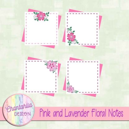 Free pink and lavender floral notes