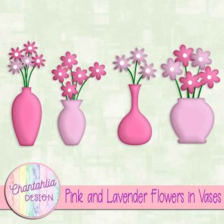 Free pink and lavender flowers in vases