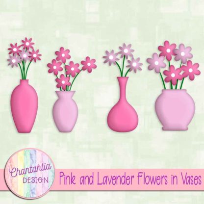 Free pink and lavender flowers in vases