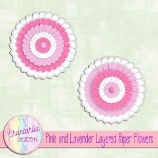 Free pink and lavender layered paper flowers