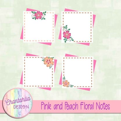 Free pink and peach floral notes