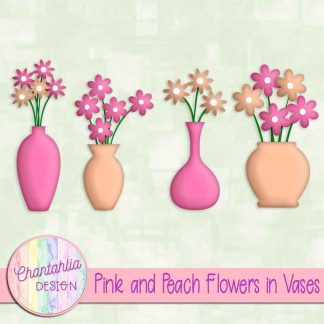 Free pink and peach flowers in vases
