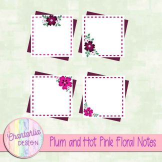 Free plum and hot pink floral notes