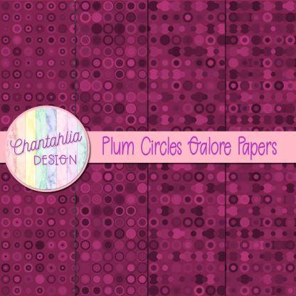 Free plum circles galore digital papers