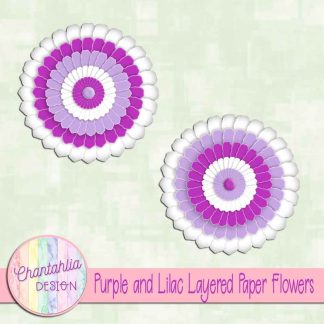 Free purple and lilac layered paper flowers