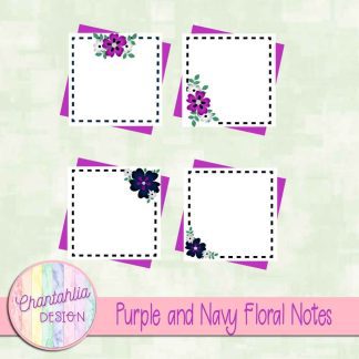 Free purple and navy floral notes