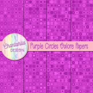 Free purple circles galore digital papers