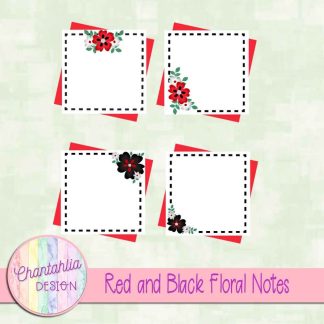 Free red and black floral notes