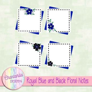 Free royal blue and black floral notes