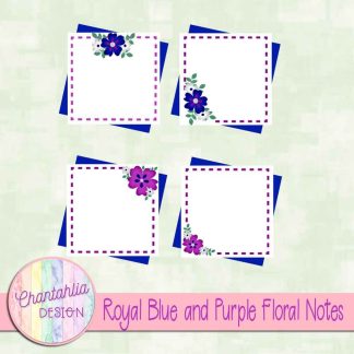 Free royal blue and purple floral notes