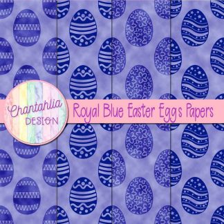 Free royal blue easter eggs digital papers