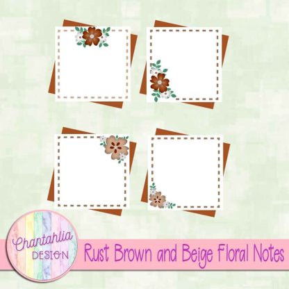 Free rust brown and beige floral notes