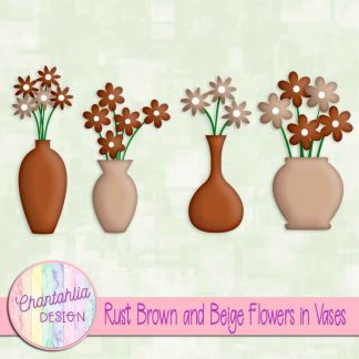Free rust brown and beige flowers in vases