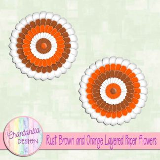 Free rust brown and orange layered paper flowers