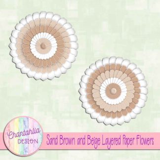 Free sand brown and beige layered paper flowers