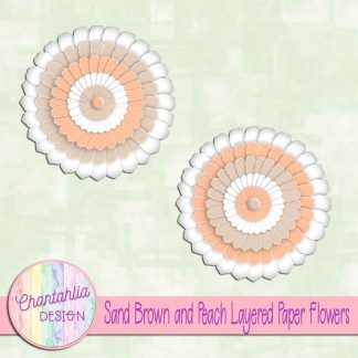 Free sand brown and peach layered paper flowers