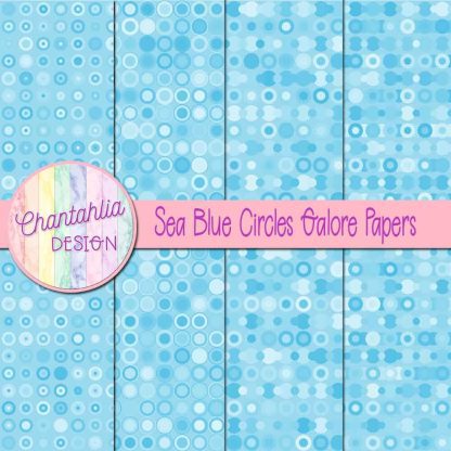 Free sea blue circles galore digital papers