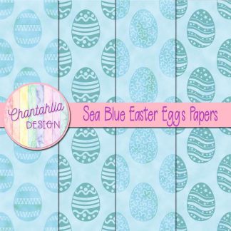 Free sea blue easter eggs digital papers