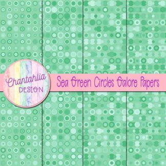 Free sea green circles galore digital papers