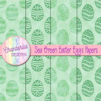 Free sea green easter eggs digital papers