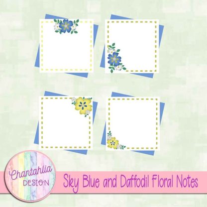 Free sky blue and daffodil floral notes