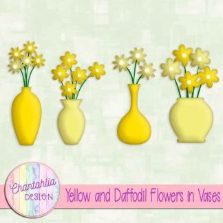 Free yellow and daffodil flowers in vases