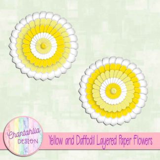 Free yellow and daffodil layered paper flowers