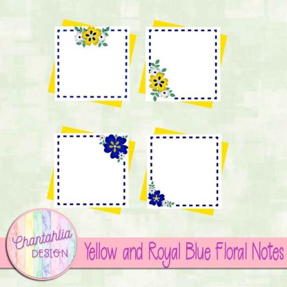 Free yellow and royal blue floral notes